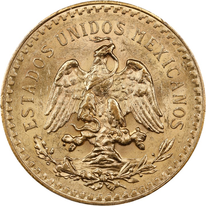 Mexico 50P 37.5g Gold Centenario, 1921-1947 MS [Type] (KM-481) VF20 thumbnail 4