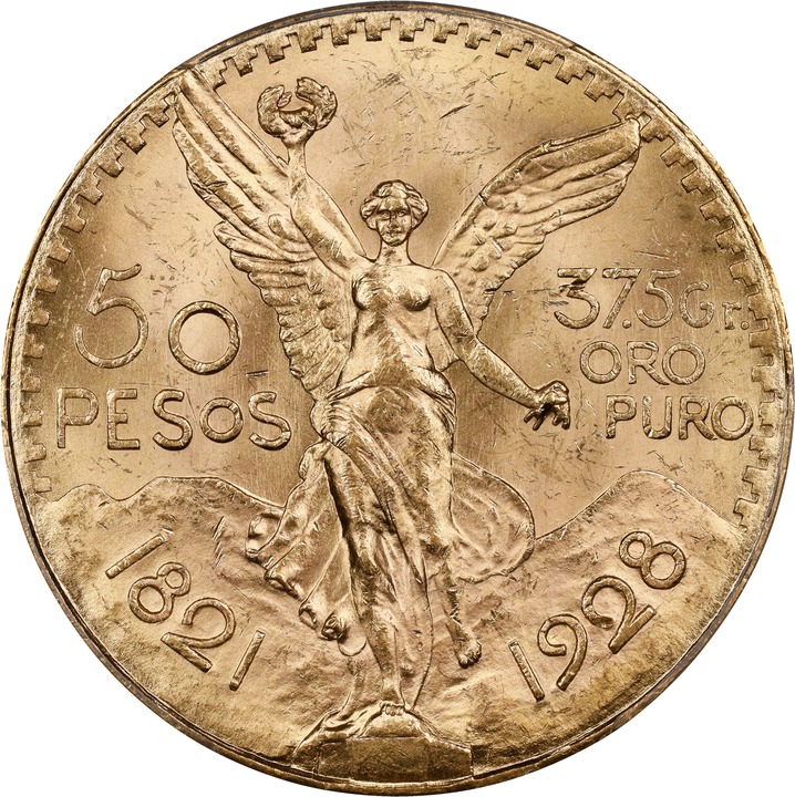 Mexico 50P 37.5g Gold Centenario, 1921-1947 MS [Type] (KM-481) VF20 thumbnail 13