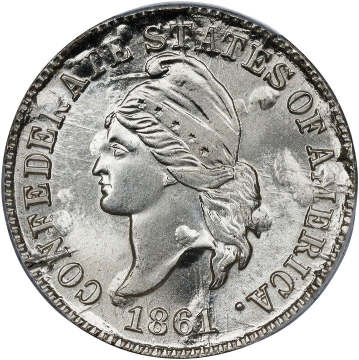 1861 (1961) 1c CSA, Bashlow Restrike, Silver MS thumbnail 2