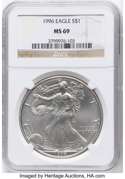 1996 $1  Silver Eagle MS thumbnail 5