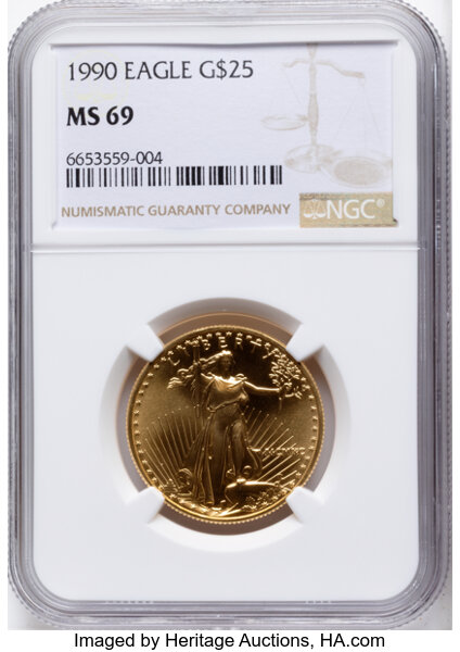 1990 $25  Gold Eagle MS thumbnail 3
