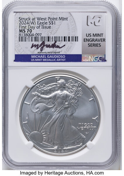 2024-(W) $1  Silver Eagle, Struck at West Point Mint MS thumbnail 3