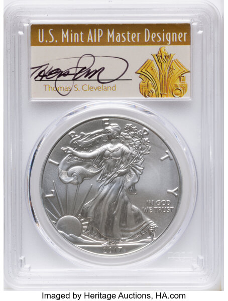2017-W $1  Silver Eagle, Burnished MS thumbnail 5