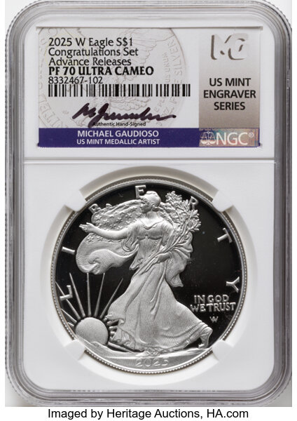 2025-W $1  Silver Eagle, Laser Privy PR DCAM thumbnail 9