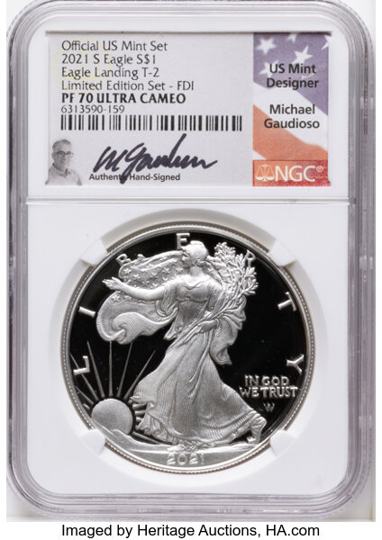 2021-S $1  Silver Eagle, Type 2 PR DCAM thumbnail 14