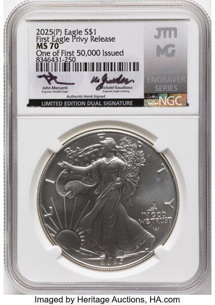 2025-(P) $1  Silver Eagle, Eagle Privy MS thumbnail 10