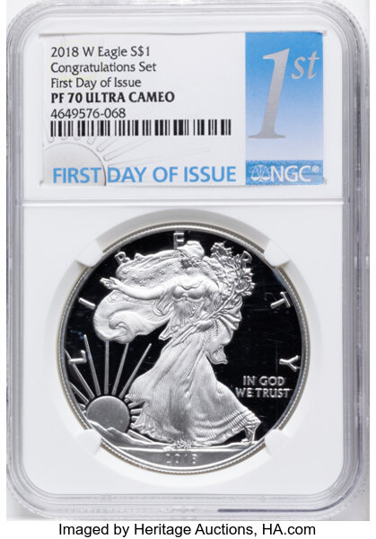 2018-W $1  Silver Eagle PR DCAM thumbnail 5