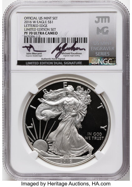2016-W $1  Silver Eagle, Lettered Edge, 30th Anniversary PR DCAM thumbnail 14