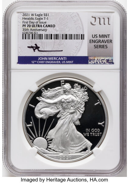 2021-W $1  Silver Eagle, Type 1 PR DCAM thumbnail 12