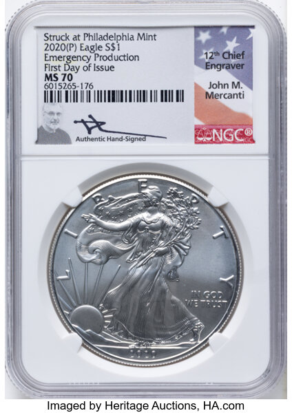 2020-(P) $1  Silver Eagle MS thumbnail 4
