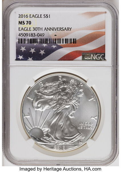 2016 $1  Silver Eagle MS thumbnail 3