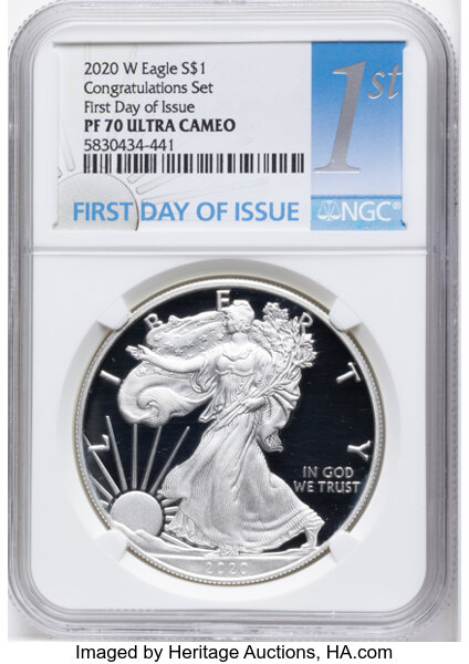 2020-W $1  Silver Eagle PR DCAM thumbnail 5