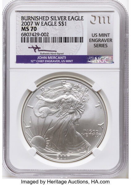 2007-W $1  Silver Eagle, Burnished MS thumbnail 4