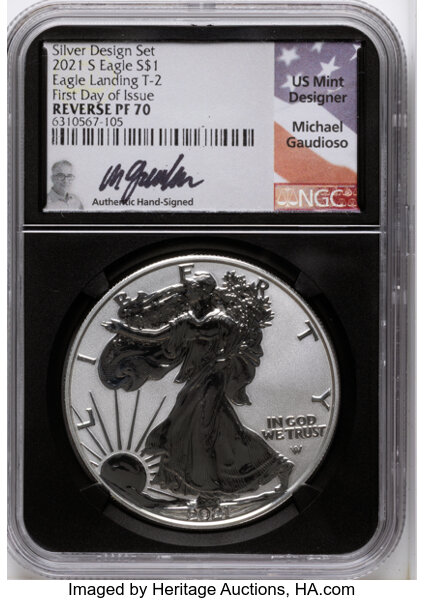 2021-S $1  Silver Eagle, Reverse Proof, Type 2 PR thumbnail 3