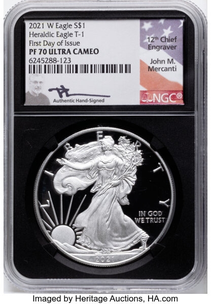 2021-W $1  Silver Eagle, Type 1 PR DCAM thumbnail 6