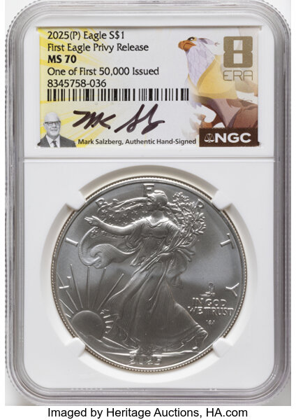 2025-(P) $1  Silver Eagle, Eagle Privy MS thumbnail 7