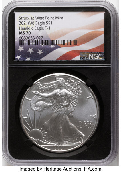 2021 $1  Silver Eagle, Type 1 MS thumbnail 4