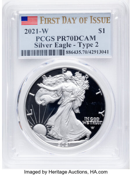 2021-W $1  Silver Eagle, Type 2 PR DCAM thumbnail 11