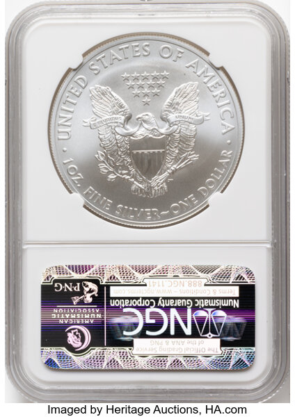 2011 Set 25th Anniversary Silver Eagle, 5 Coins MS/PR thumbnail 10