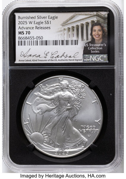 2025-(W) $1  Silver Eagle, Struck at West Point Mint MS thumbnail 3