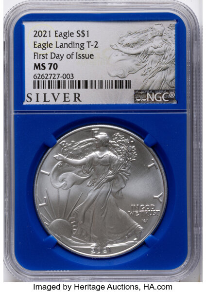 2021 $1  Silver Eagle, Type 2 MS thumbnail 5
