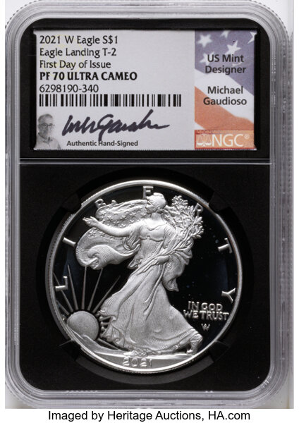 2021-W $1  Silver Eagle, Type 2 PR DCAM thumbnail 5