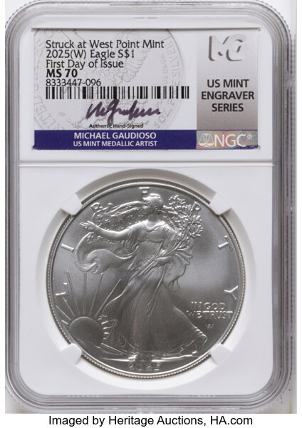 2025-(W) $1  Silver Eagle, Struck at West Point Mint MS thumbnail 2