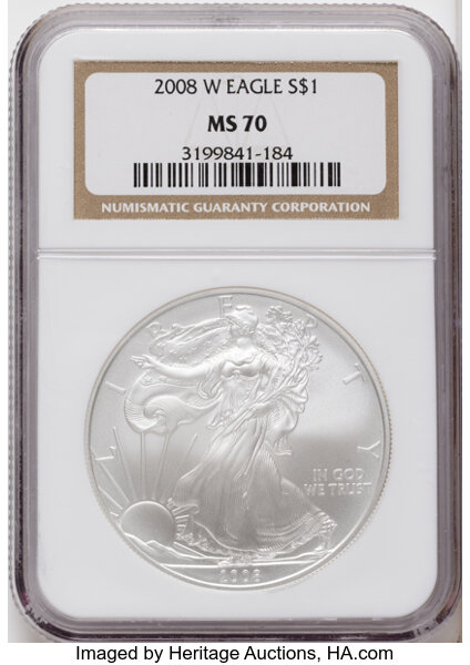 2008-W $1  Silver Eagle, Burnished MS thumbnail 4