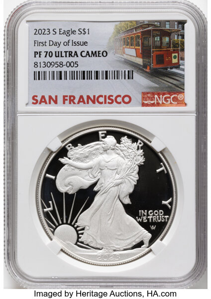 2023-S $1  Silver Eagle PR DCAM thumbnail 8