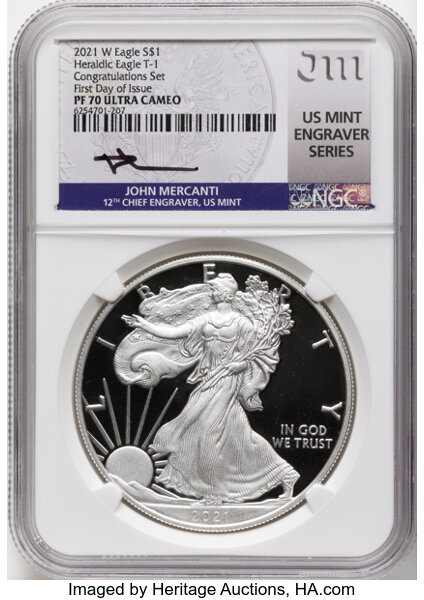 2021-W $1  Silver Eagle, Type 1 PR DCAM thumbnail 10