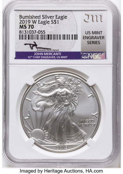 2019-(W) $1  Silver Eagle, Struck at West Point Mint MS thumbnail 3