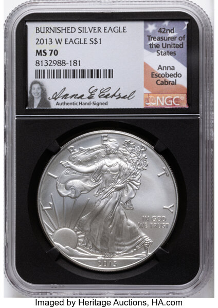 2013-W $1  Silver Eagle, Burnished MS thumbnail 5