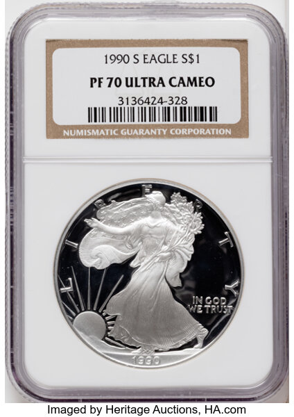 1990-S $1  Silver Eagle PR DCAM thumbnail 2