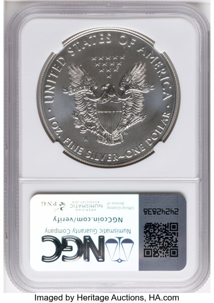 2020-W $1  Silver Eagle, Burnished MS thumbnail 9