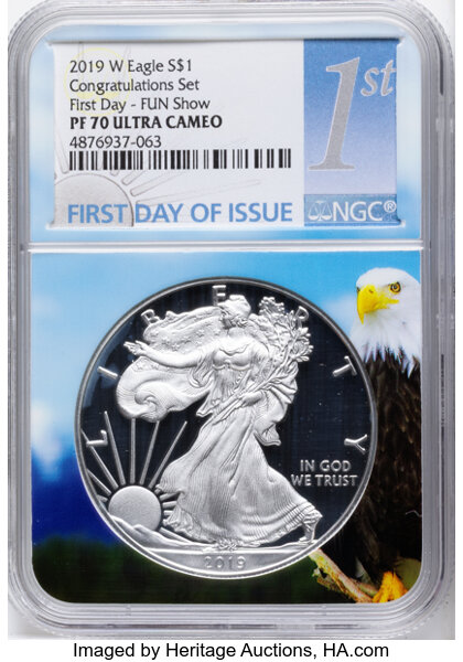 2019-W $1  Silver Eagle PR DCAM thumbnail 4