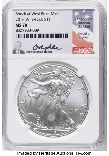2016-(W) $1  Silver Eagle, Struck at WP Mint, 30th Anniv. MS thumbnail 3