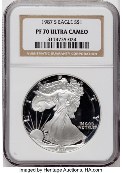 1987-S $1  Silver Eagle PR DCAM thumbnail 3