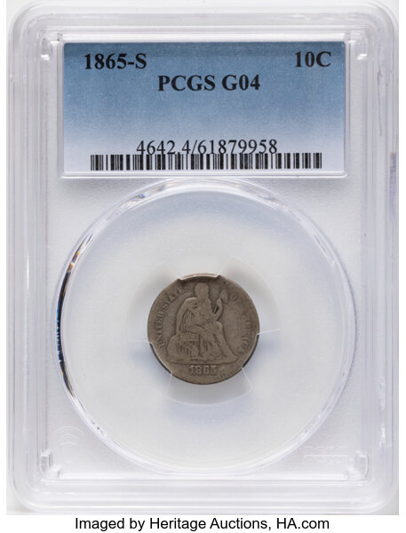 1865-S 10c MS thumbnail 2