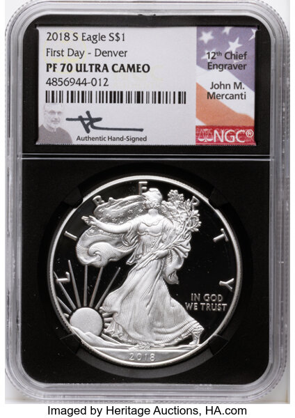 2018-W $1  Silver Eagle PR DCAM thumbnail 8
