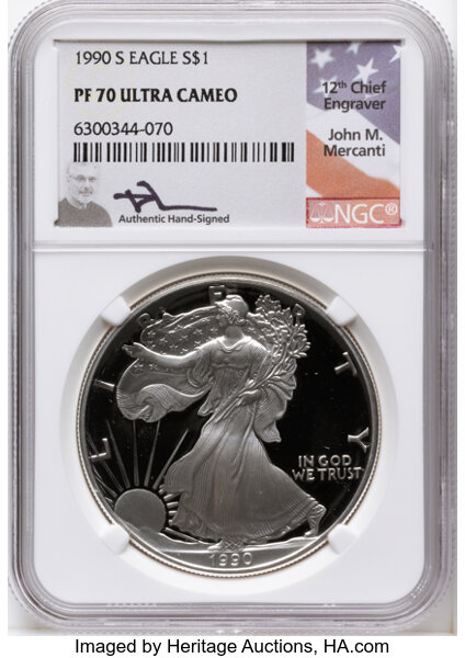 1990-S $1  Silver Eagle PR DCAM thumbnail 3