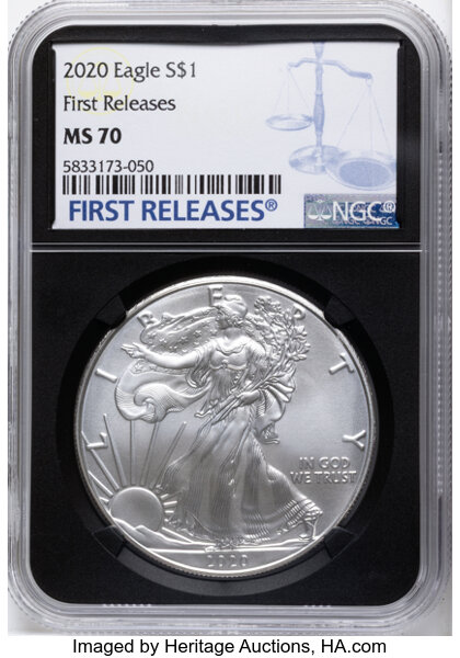 2020 $1  Silver Eagle MS thumbnail 3