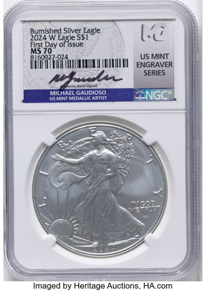 2023-W $1  Silver Eagle, Burnished MS thumbnail 20