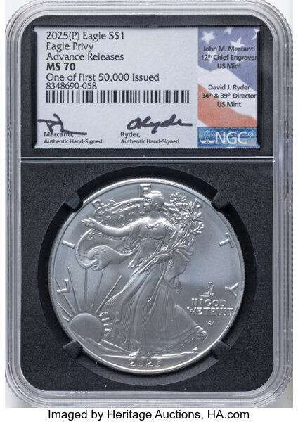 2025-(P) $1  Silver Eagle, Eagle Privy MS thumbnail 5