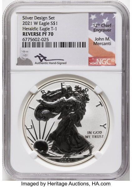 2021-W $1  Silver Eagle, Type 1 PR DCAM thumbnail 9