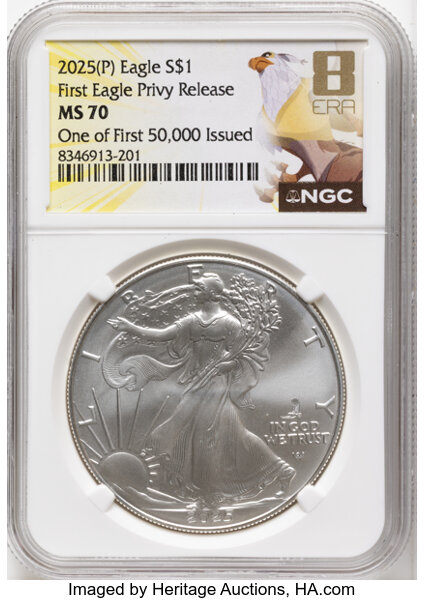 2025-(P) $1  Silver Eagle, Eagle Privy MS thumbnail 4