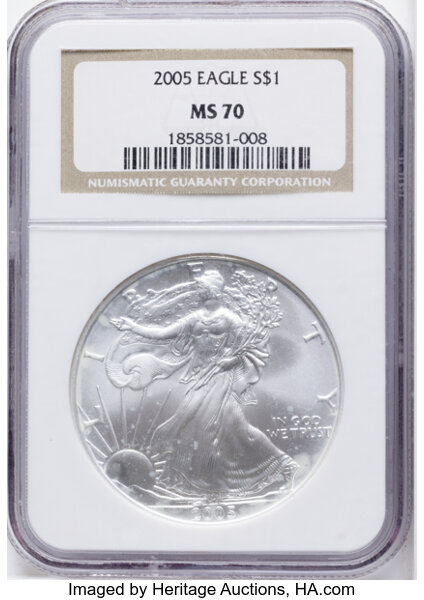 2005 $1  Silver Eagle MS thumbnail 3
