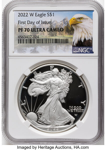 2022-W $1  Silver Eagle PR DCAM thumbnail 8