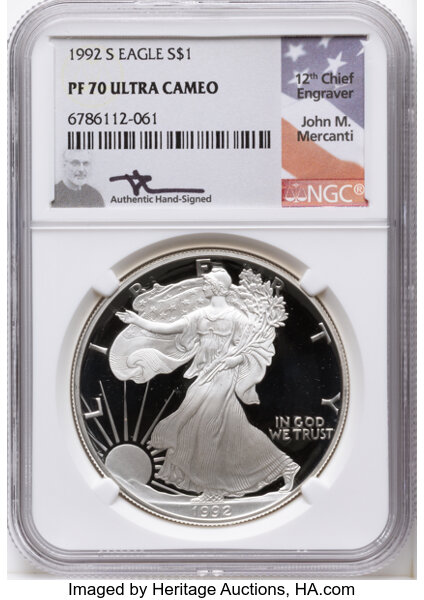 1992-S $1  Silver Eagle PR DCAM thumbnail 3