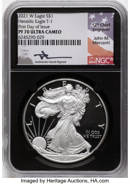 2021-W $1  Silver Eagle, Type 1 PR DCAM thumbnail 13