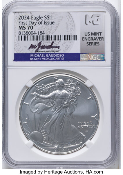 2024-(W) $1  Silver Eagle, Struck at West Point Mint MS thumbnail 2